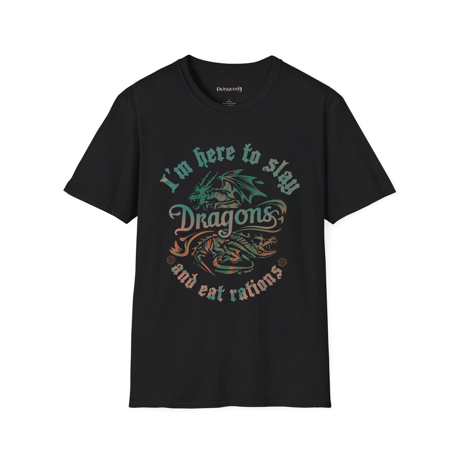 I'm Here To Slay Dragons Unisex T-Shirt - Funny Dungeons and Dragons Tee