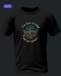 Thumbnail for I'm Here To Slay Dragons Unisex T-Shirt - Funny Dungeons and Dragons Tee