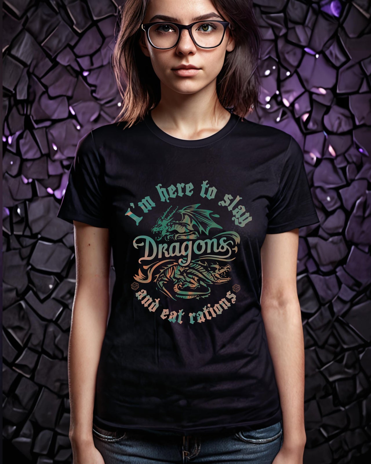 I'm Here To Slay Dragons Unisex T-Shirt - Funny Dungeons and Dragons Tee