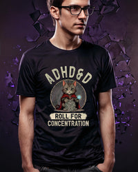 Thumbnail for ADHD&D Roll for Concentration Unisex T-Shirt - Funny Dungeons and Dragons Tee