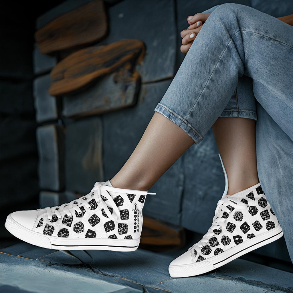 The Dice Have Spoken - White - DnD Urban Peak High Top Shoes