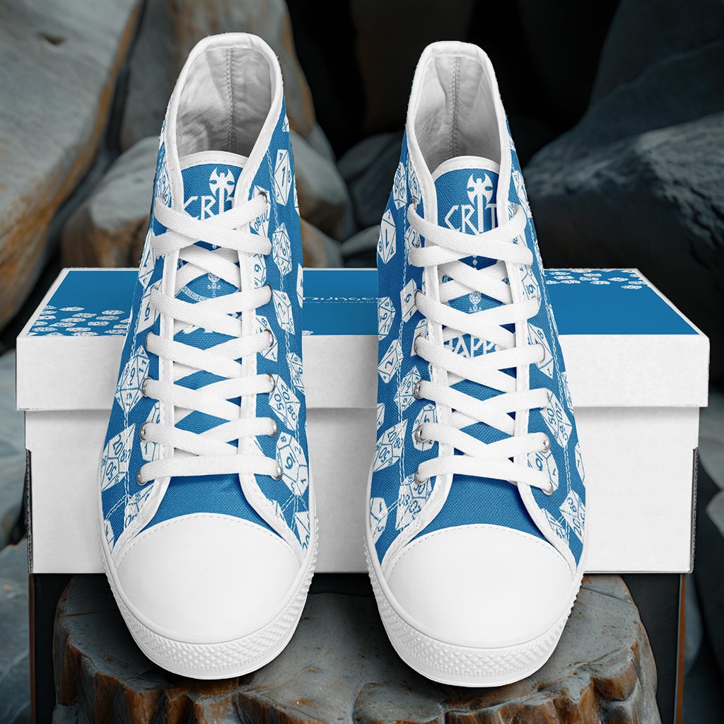 The Dice Have Spoken - Blue&White - DnD Urban Peak High Top Shoes