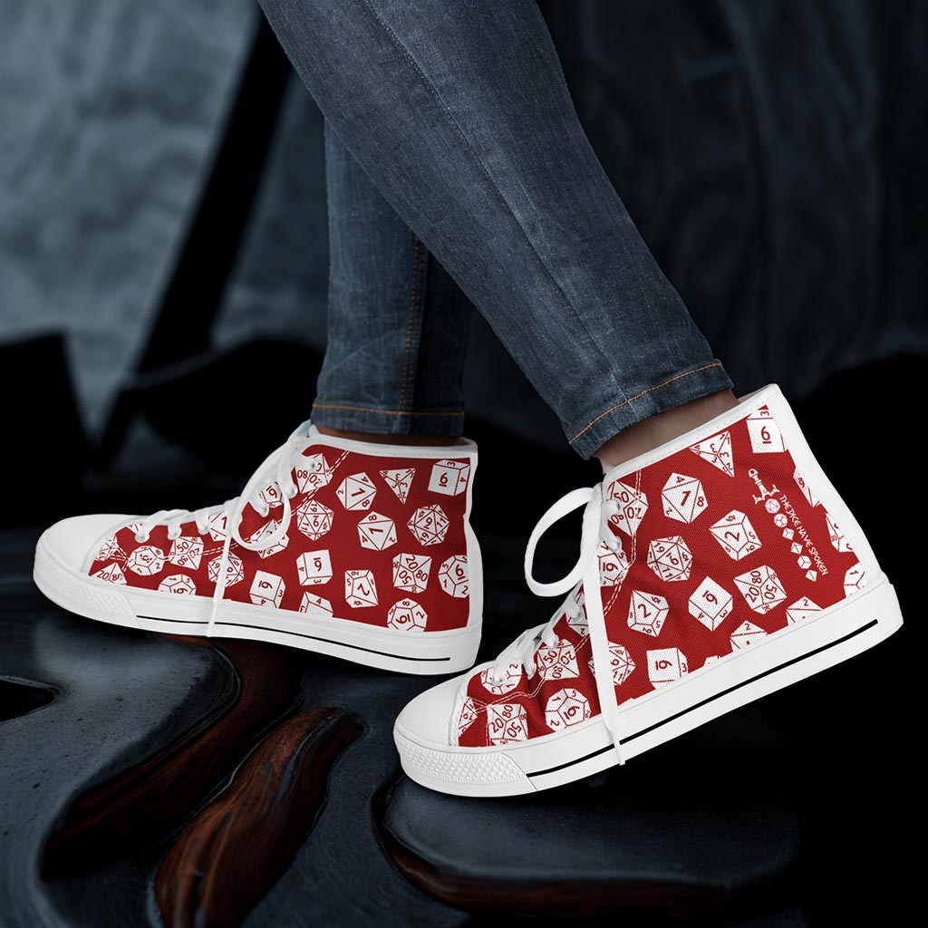 The Dice Have Spoken - Red&White - DnD Urban Peak High Top Shoes