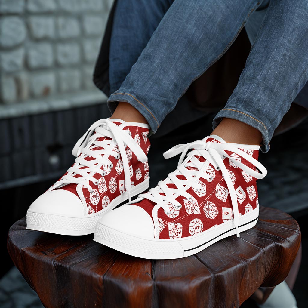 The Dice Have Spoken - Red&White - DnD Urban Peak High Top Shoes