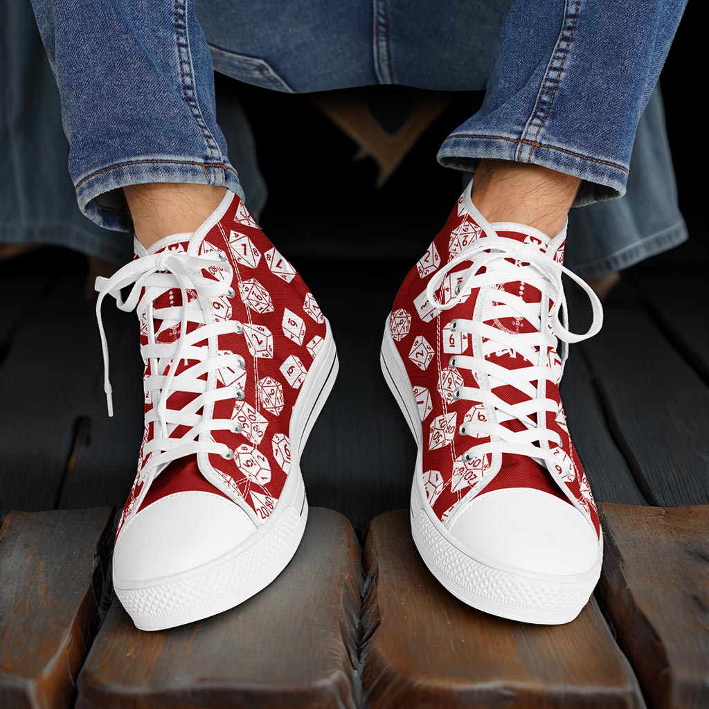 The Dice Have Spoken - Red&White - DnD Urban Peak High Top Shoes