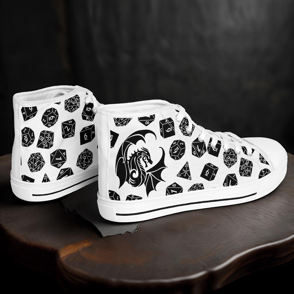 The Dice Have Spoken - White - DnD Urban Peak High Top Shoes