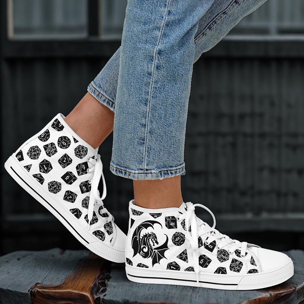 The Dice Have Spoken - White - DnD Urban Peak High Top Shoes