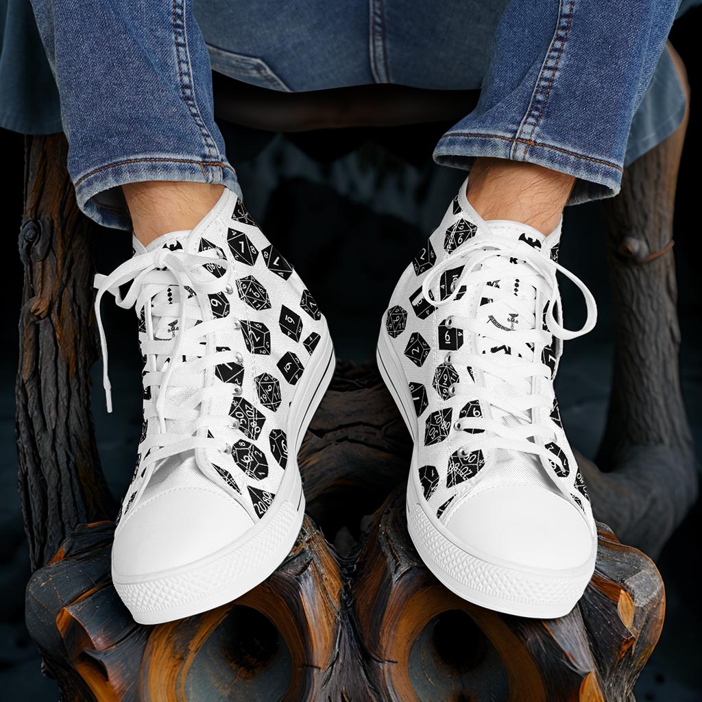 The Dice Have Spoken - White - DnD Urban Peak High Top Shoes