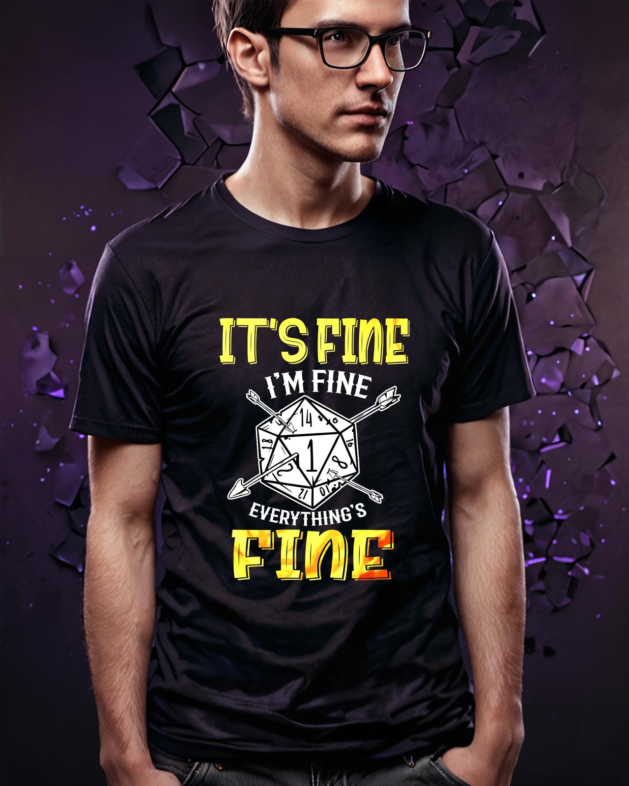 It's Fine I'm Fine Unisex T-Shirt - Funny Dungeons and Dragons Tee