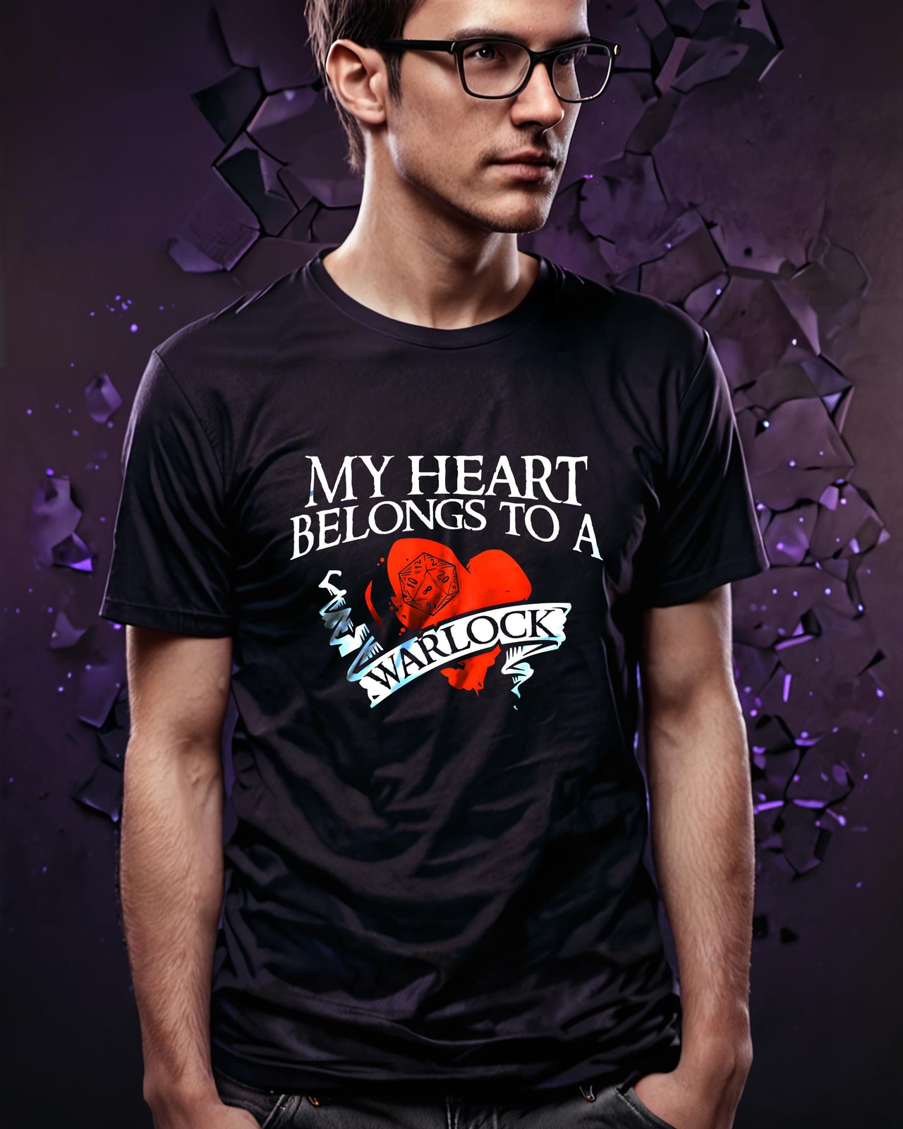 My Heart Belongs to a Warlock Unisex T-Shirt - Funny Dungeons and Dragons Tee