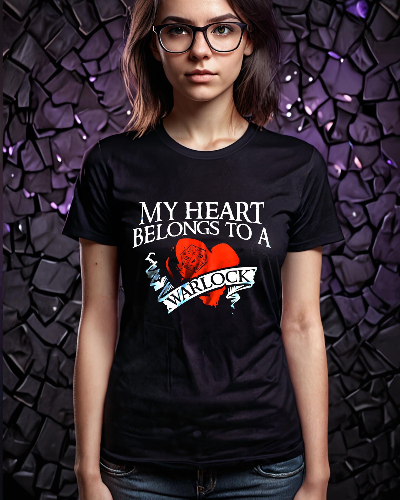 My Heart Belongs to a Warlock Unisex T-Shirt - Funny Dungeons and Dragons Tee