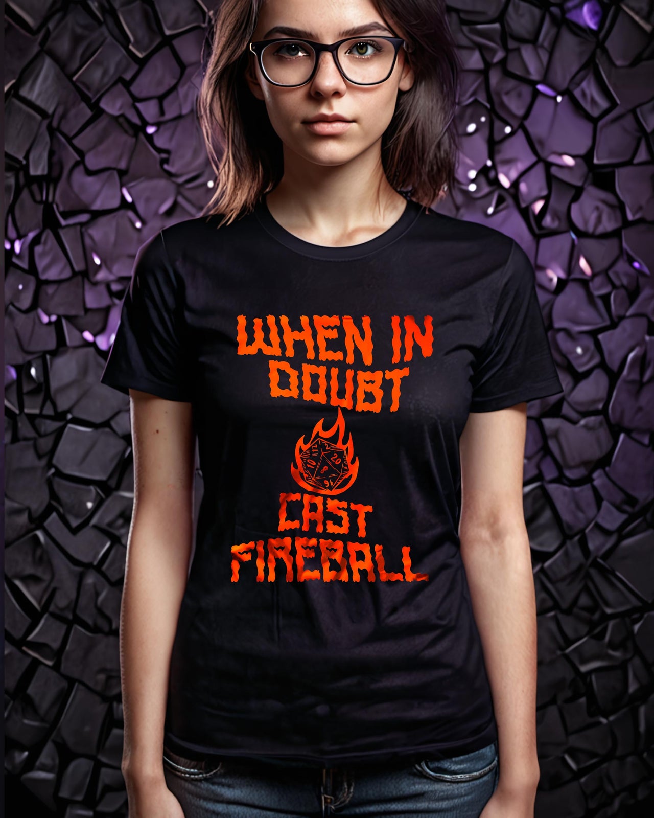 When in Doubt Cast Fireball Unisex T-Shirt - Funny Dungeons and Dragons Tee