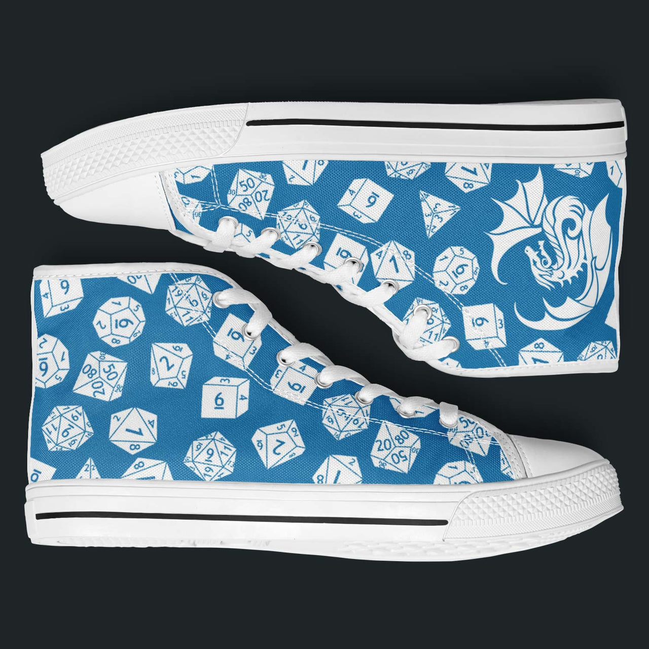 The Dice Have Spoken - Blue&White - DnD Urban Peak High Top Shoes