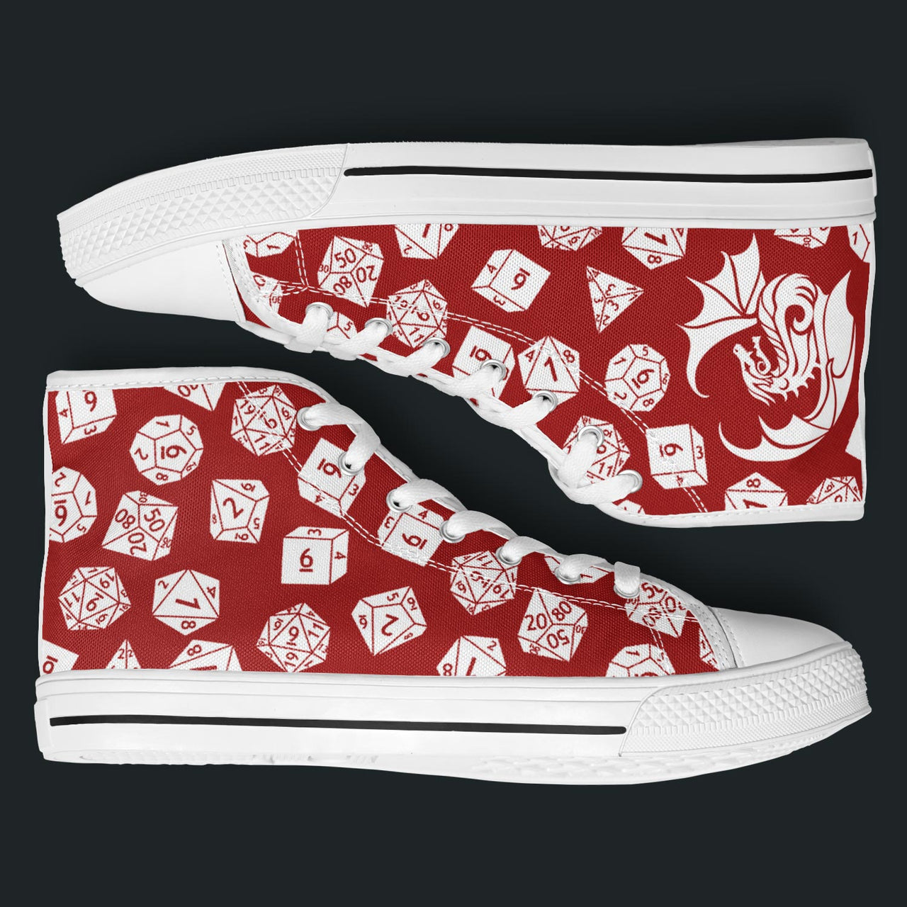 The Dice Have Spoken - Red&White - DnD Urban Peak High Top Shoes